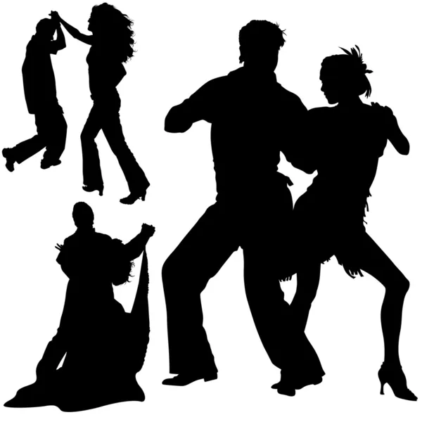 Silhouettes de danse — Image vectorielle