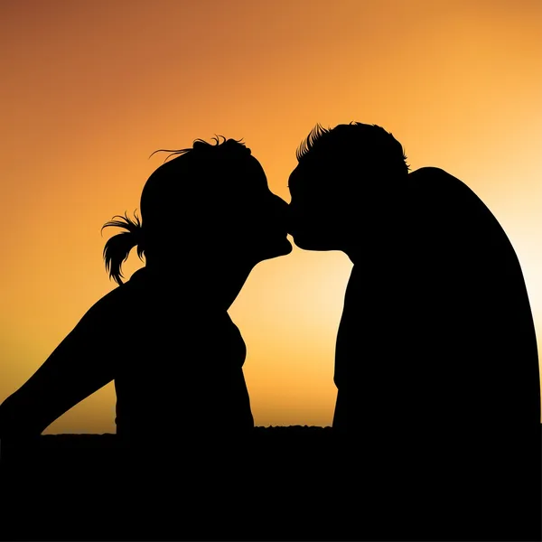 Вечір поцілунок — стоковий вектор
