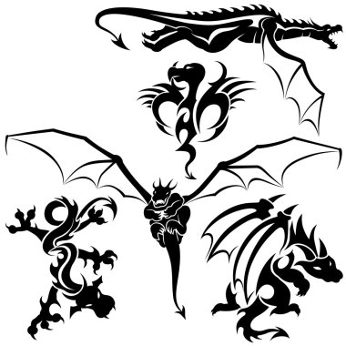 Tattoo Dragons clipart