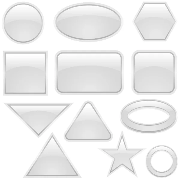 Λευκό γυαλί σχήματα — Διανυσματικό Αρχείο