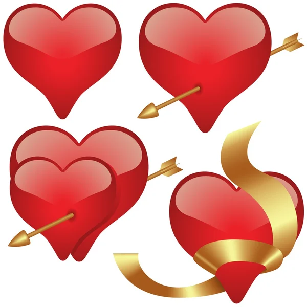 Γυαλί καρδιές — Διανυσματικό Αρχείο