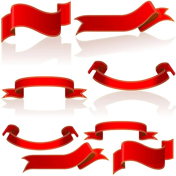 Bannières brillantes rouges — Image vectorielle