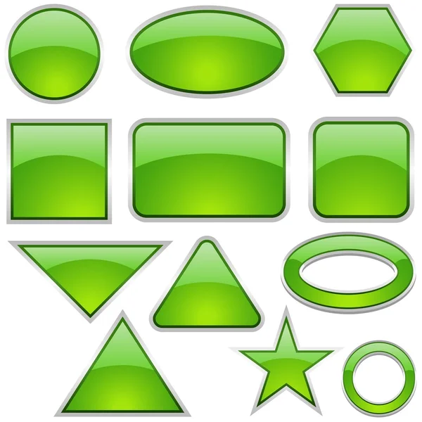 Formas de vidrio verde — Vector de stock