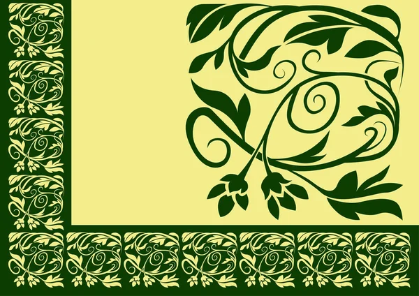 Borda floral verde — Vetor de Stock