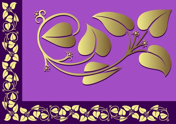 Bordure florale violette — Image vectorielle