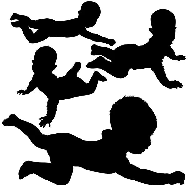 Bebé arrastrándose — Archivo Imágenes Vectoriales