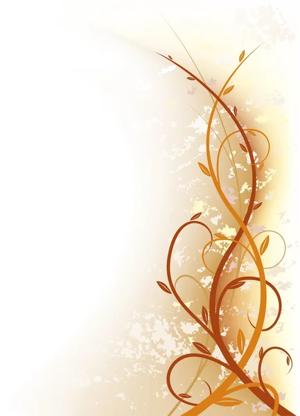 Grunge Floral marrón — Vector de stock