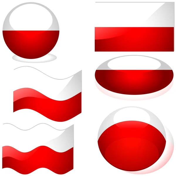 Flaggor Polen — Stock vektor