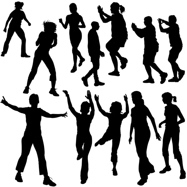 Dance Silhouettes — Stock Vector