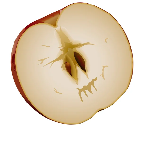 Pomme coupée — Image vectorielle