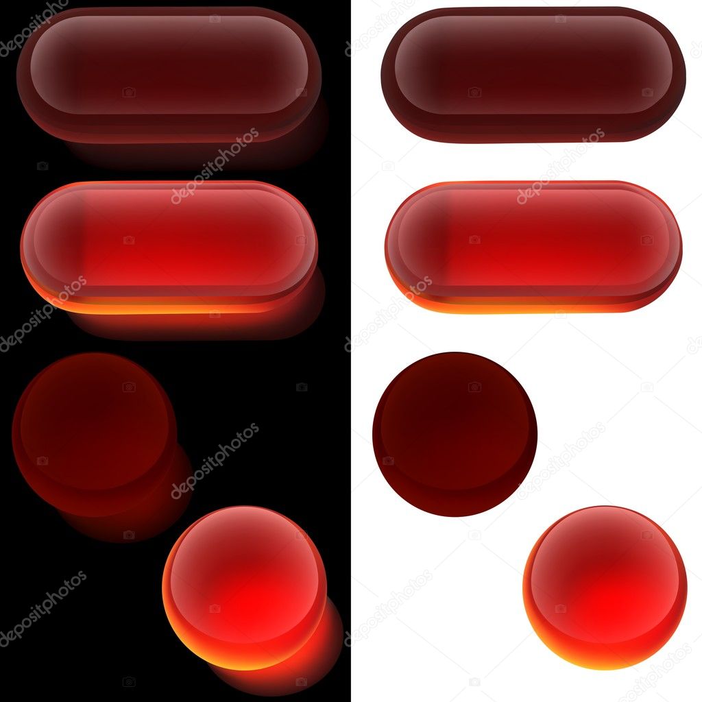 Red Glass Buttons