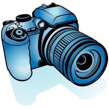 Blue Digital Camera clipart
