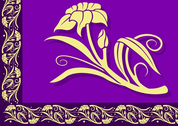 Borda floral violeta —  Vetores de Stock