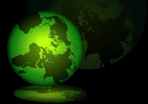 Verde relâmpago Planeta Terra — Vetor de Stock