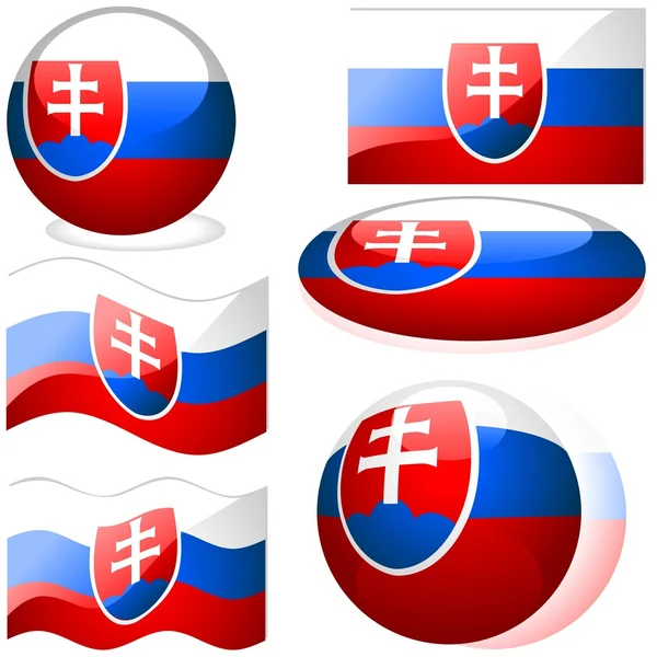 Slovakya bayraklar — Stok Vektör