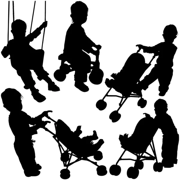 Bébé et jouets — Image vectorielle