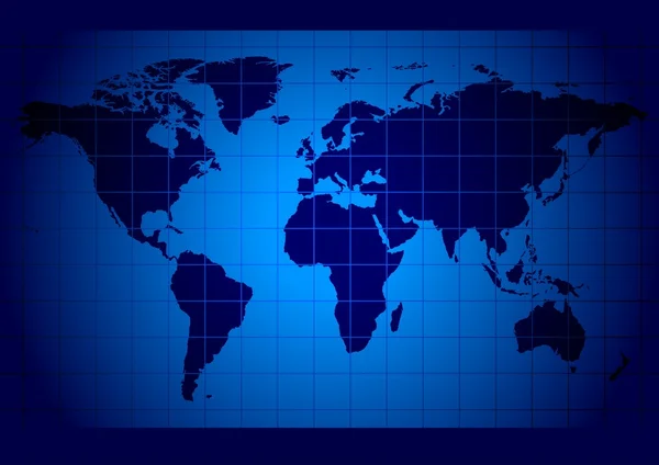 Mapa do mundo azul —  Vetores de Stock