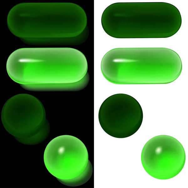 Botões de vidro verde — Vetor de Stock