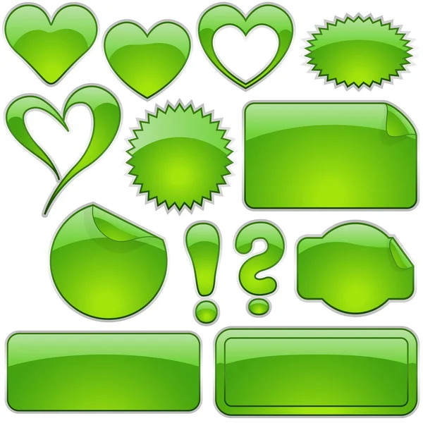 Zelené sklo tvary — Stockový vektor