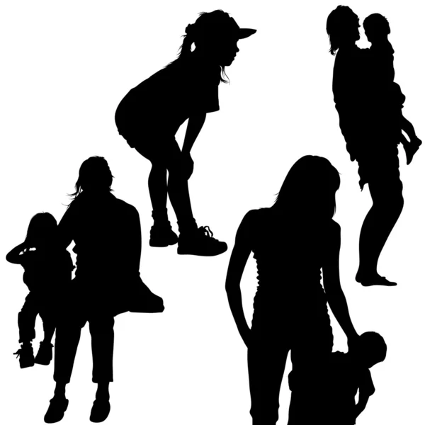 Aile silhouettes — Stok Vektör