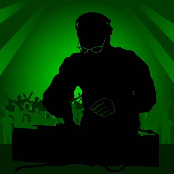 DJ in Nightclub — Stock Vector