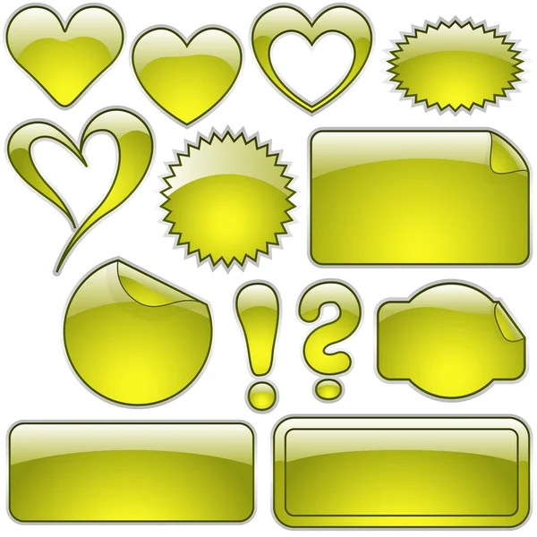 Formes de verre jaune — Image vectorielle