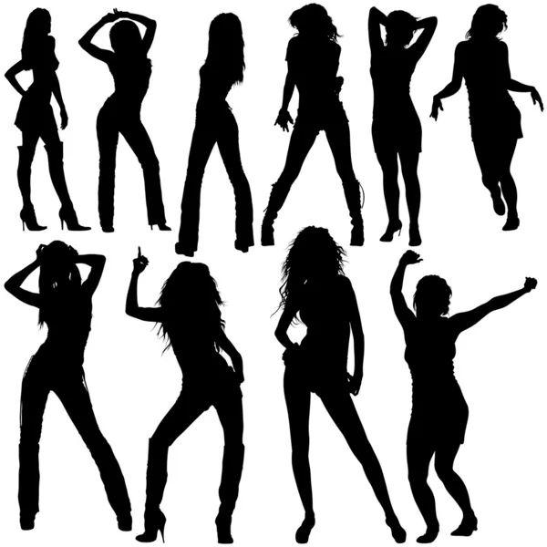 Dans eden kızlar — Stok Vektör