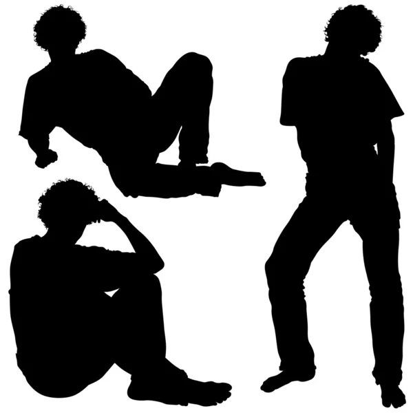 Mannen casual poses — Stockvector