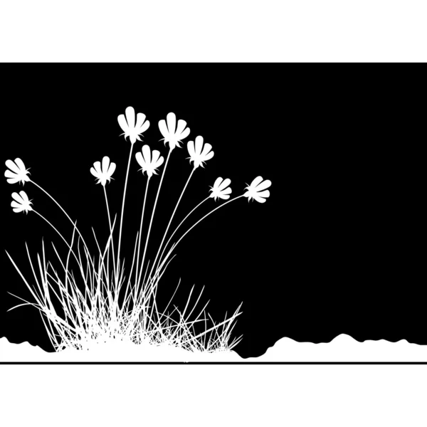 Herbe avec des fleurs — Image vectorielle