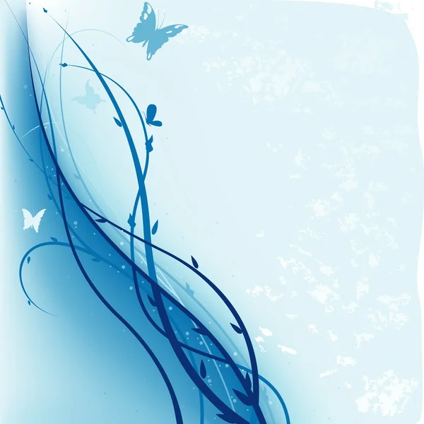 Floral Grunge bleu — Image vectorielle