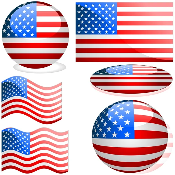 Zászlók, Amerikai Egyesült Államok — Stock Vector