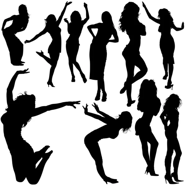 Dançando meninas — Vetor de Stock