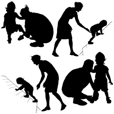 Mom and Little Child clipart