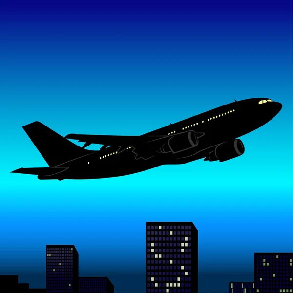 Repülőgép felszállás — Stock Vector