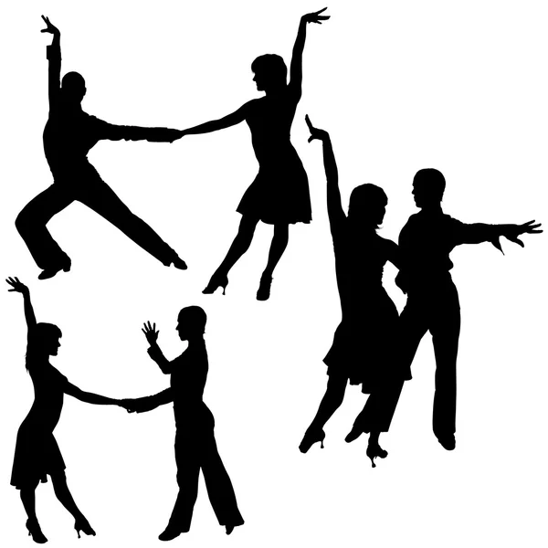 Latino σιλουέτες χορό — Διανυσματικό Αρχείο
