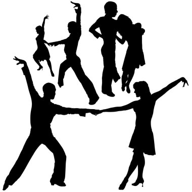 Latino Dance Silhouettes clipart