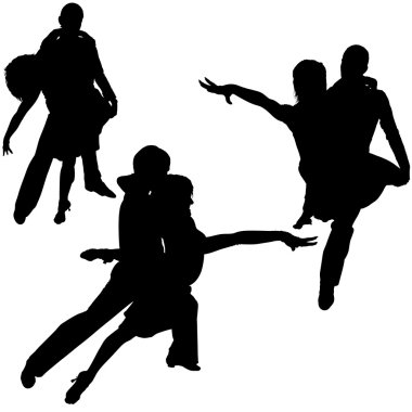 Latino Dance Silhouettes clipart