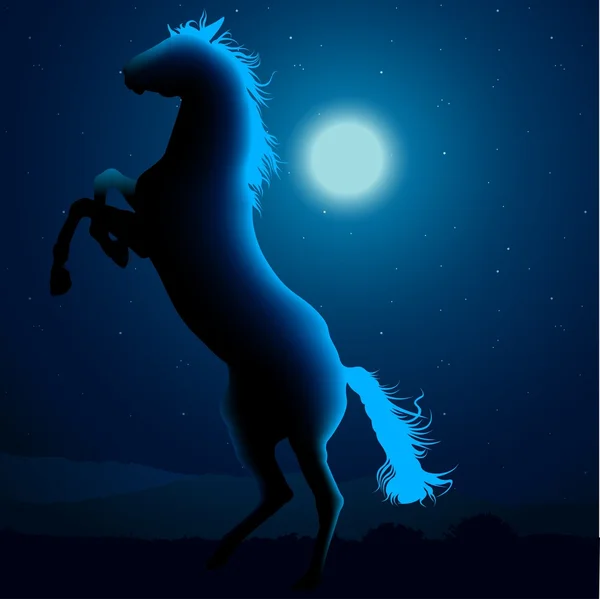 夜の馬 — ストックベクタ