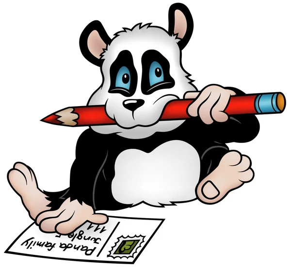 Panda och vykort — Stock vektor