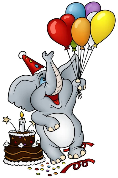 Χαρούμενα γενέθλια ελέφαντας — Διανυσματικό Αρχείο