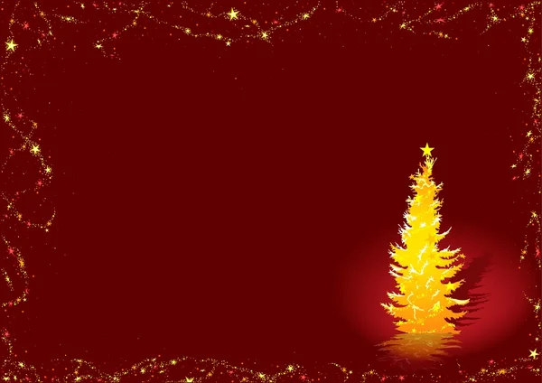 Zlaté vánoční strom — Stockový vektor