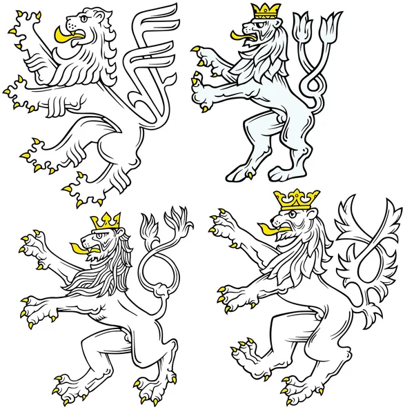 Heraldikai oroszlán — Stock Vector