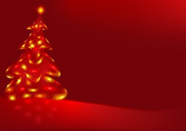 Red Xmas and Xmas Tree clipart