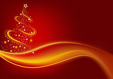 Fiery Christmas Tree clipart