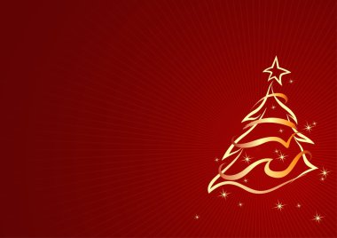 Gold Abstract Xmas Tree clipart