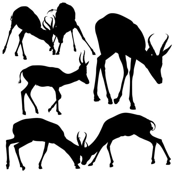 Antelope-silhuetter – Stock-vektor