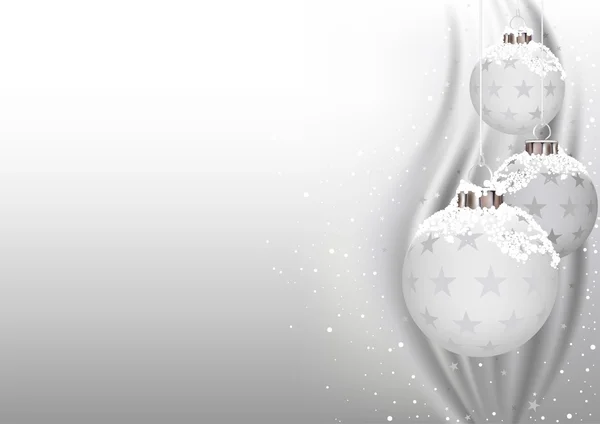 Білий новорічні кулі — стоковий вектор