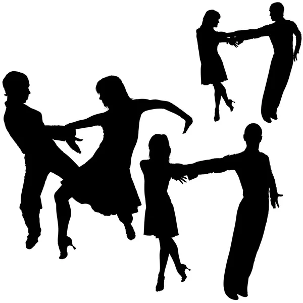 Danse Latino Silhouettes — Image vectorielle