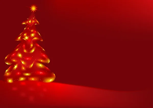 Árbol rojo de Navidad y Navidad — Archivo Imágenes Vectoriales