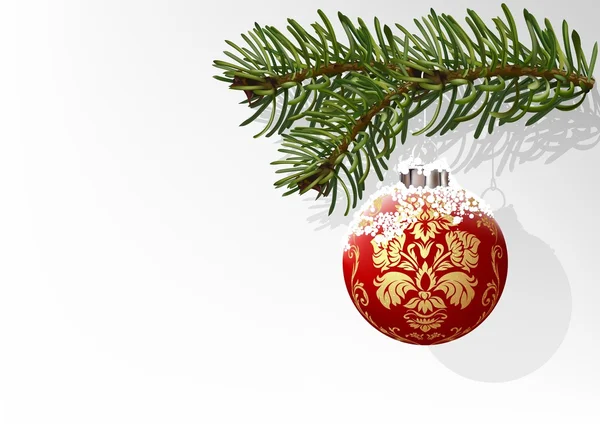Κόκκινη Χριστουγεννιάτικη μπάλα — Διανυσματικό Αρχείο
